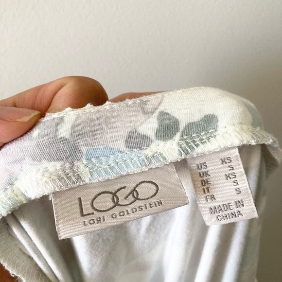 Light Blue Floral Knit Cardigan Logo By Lori Goldstein QVC  A351659 - Picture 2 of 6